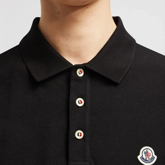 NEW Moncler Logo Patch Cotton Polo Shirt - Picture 2 of 14